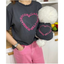 강아지커플룩 강아지티셔츠 민소매 견주옷 s, 차콜