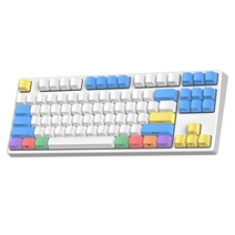 KEYXGSUL 유무선 2.4G PBT 이중사출 키캡 핫스왑 게이밍 기계식 키보드, 분필, 청축