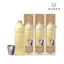 [쇼핑엔티] 웨이큰 마우스워시 레몬민트 가글 500ml+스테인리스컵 x3개