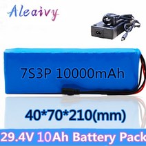 전기 자전거 킥보드 배터리 리튬이온 24v 7s3p 29.4v 10ah 팩20a 포함 스쿠터 전동 휠체어용 균형 bms, 24v 10ah 및 충전기