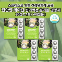 얕은 수면 부족 증상 숙면 보조제 수면에 좋은 신경 스트레스 호르몬 코티졸 코르티졸 도파민 분비 부족 알파파 증가 긴장 완화 안정제 편안한 테아닌 멜라토닌 세로토닌 영양제 30정, 4개