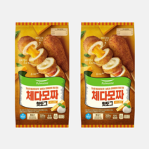 풀무원 치즈핫도그 체다 모짜렐라 4입 개당 80g X 2개, 아이스팩 기본1개+아이스팩 2개 더