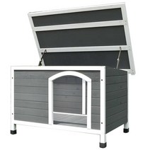 대형 개집 견사 하우스 야외 원목 강아지집 방부목, 그레이 1 S-소형