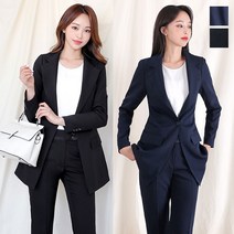 더웨이나인 베이직롱 여자바지정장 여성정장세트 (S-XL)