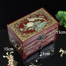 나전칠기 나전칠기보석함 Jin Pingyao 푸시 라이트 칠기 선조 나전 결혼 선물 지참금 상자와 같은 무형 문화 유산, R-와인 레드 캐비넷-아이싱 온 더 케이크