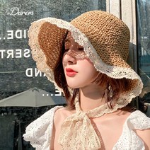 고퀄리티 다름 펀칭레이스 여인의 향기 비치 모자 보넷, 베이지