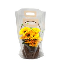 [행사용 비닐백] 다용도쇼핑백 디자인 클리어백(M)20개1세트 (30cm-43cm)비닐백 비닐쇼핑백 비닐가방 화분봉투 꽃가방 꽃바구니가방