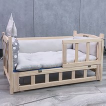 새근새근 반려동물 원목 침대 강아지 고양이 잠자리 쇼파, N.ALL핑크 매트