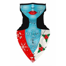 Ainuno 남성용 여성용 크리스마스 마스크 산타 재미있는 어글리 페이스 넥 게이터 반다나 Green Beard, One Size