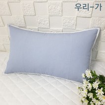우리가 수제 순면 80수 고밀도 바이오워싱면 꽃면자수 누빔솜덧댄 아동 라텍스 메모리폼 베개커버 30x50(커버만)