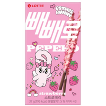 신제품 롯데 에스더버니 빼빼로 스트로베리37g 봄 기획 한정판 신상과자, 5개