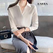 KARRA 실키카라히든버튼블라우스_KB3SBL056C