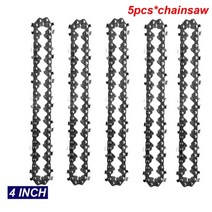 미니전기톱 목공 테이블톱 합판재단기 전기 전기 톱 첨부 파일로 수정 된 4 인치6 인치 전기 드릴 전기 전기 톱 수정 목공 절단 도구, 5pcs 4in 톱 체인