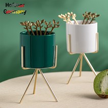 호프너 럭셔리 세라믹 포크 스토리지, 화이트+딥그린(세트)