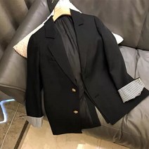여성 정장 캐주얼 자켓 베이직 재킷 오버핏 루즈핏 투버튼 데일리 소매 포인트