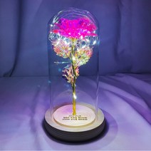 장미 꽃 와이프 생일 선물 결혼기념일 꽃 배달 선물, 홀로그램 핑크, 비각인