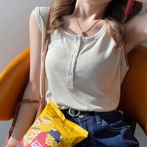 Neirny 여성 뷔스티에 조끼 끈나시 탱크탑 편안한 여름얇은 블라우스