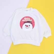 래빗인더문 아동용 크리스마스 눈사람 기모 맨투맨 겨울 남아 여아 긴팔 티셔츠