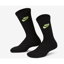 나이키 골프 트레이닝 운동양말 미드 하이 니 삭스 주니어 쿠션 크루 삭스(3켤레) WBK, 품절