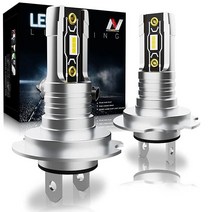 미국발송 NUVISION LIGHTING 페어 H7 전구 10000 루멘 60W 슬림 LED 헤드라이트 하이/로우 빔 안개등 조명 변환 HID 키트 슬림 디자인 (NVL-SLS-, Fanless Design