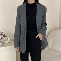 데일트 여성 겨울용 오버핏 싱글 블레이저 자켓