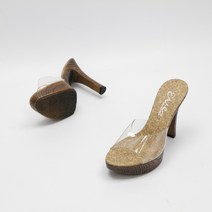여성 명품 투명 뮬가보시 슬리퍼 킬힐 국내제작 11.5cm