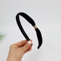 데일리 골드링 가죽 벨벳 얇은 머리띠 헤어밴드
