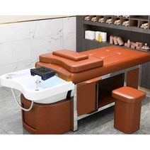 미용실 두피샵 샴푸대 헤드스페이스 미용 일체형 샴푸체어 스파 헤어샵, 01 블랙 + 온수기 패키지 설치