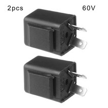 12pcs 전기 세발 자전거 릴레이 턴 신호 DC12V 60V 2 핀 부저 경고음 성 노출증 깜박임 표시기 LED Flasher, 04 2pcs-60V, 한개옵션1