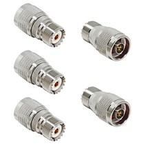 N to UHF 어댑터 5팩 수 PL259 암 SO239 동축 커넥터 컨버터 RF 라디오 안테나 분석기용 USA 미국, 5-Pack