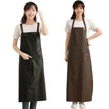 [천삼백케이] [도매짱] 방수 앞치마 주방 식당 미술 작업용 업소용 원피스, D.블랙/롱기장/포켓X