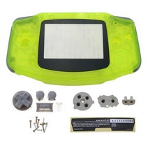 대신물산마켓 간지 YuXi-컬러풀 하우징 쉘 교체 게임보이 어드밴스 GBA 콘솔 하드 케이스 스크린 렌즈 및, 한개옵션1, 17 Clear Yellow