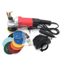 광택기 1400w 전기 대리석 화강암 습식 석재 폴리셔 그라인더 샌더 핸드 워터 밀 가변 속도 c/w 7 피스 연마 패드 연마기, 해외_220v eu plug 7 pads