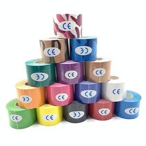 loogdeel 2size kinesiology 테이프 운동 테이프 스포츠 회복 테이프 달아서 체육관 피트니스 테니스 달리기 무릎 근육 보호기, 초록, 5cm x 5미터