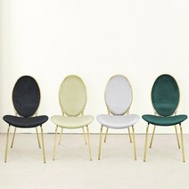 골드프레임 벨벳 의자 클레오파트라 식탁의자 1+1, 블랙+올리브