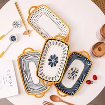 니치유 오븐용 그라탕 수입 그릇 라자냐 오븐 그릇 트레이 치즈 플레이트 북유럽 접시, A+B+C+D 4개