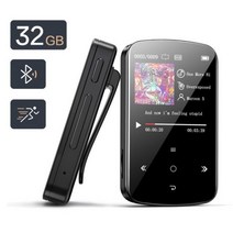미니 블루투스 MP3 플레이어 MP4 HiFi 음악 모션 휴대용 64GB HD 초박형 터치 스크린 전자 책 녹음/FM 라디오/비디오, Black_32GB, 01 Black_03 32GB