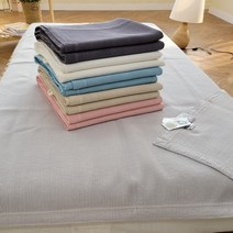 무지 목화솜 풍기 인견 충무누비 킹 패드 겸 퀸 이불, 블루