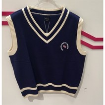 애플핑크 SH05 배색 레터링 포인트 니트베스트 APK7 S106 GSN