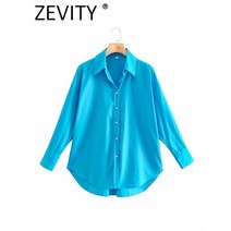 니트 Zevity 여성 간단하게 캔디 컬러 싱글 브레스트 포플린 셔츠 Office 레이디 긴 소매 블라우스 Roupas Chic Chemise Tops LS9114