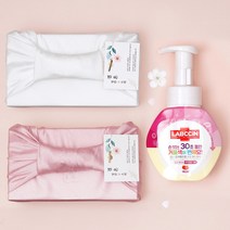 [만두실크 보자기포장] 생활공작소 애경랩신 네이쳐 러브메레 아이깨끗해 핸드워시 답례품 손세정제 어린이집답례품 웨딩답례품 조문답례품 유치원선물 교회선물, 만두실크 살구브라운, 애경랩신 핸드워시(종류랜덤)