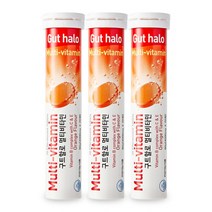 구트할로 멀티비타민 오렌지맛 발포 비타민 3통, 없음