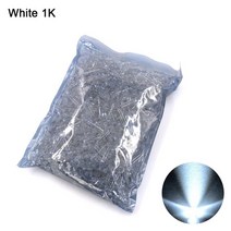 발광다이오드 5mm LED 다이오드 백색녹색적색청색황색 DIY 발광 1000pc백, [05] White