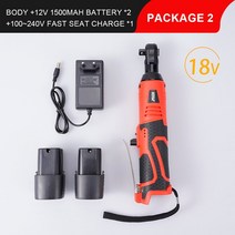 전동라쳇 임팩렌치 깔깔이바 호환 12V 18V 임팩트 렌치 무선 충전식 전기 38 인치 직각 래칫 드라이버 전동, 02 18V Red 2Battery_02 EU