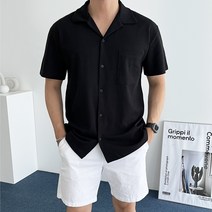데일트 남자 여름 스판 오버핏 린넨 반팔 셔츠 남방