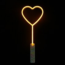 쓸데없는 야광 응원봉 스타 LED 네온 파티 조명 깜박이는 배턴 하트 의 발광 네온 사인 조명 지팡이, 07 Yellow Heart