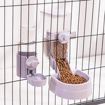 강아지 자동급식기 고양이 애견 자동 애완 동물 그릇 케이지 애완 동물 물병 식품 용기 디스펜서 그릇 토끼 애완 동물 먹이 제품 165, 1-퍼플 1 세트