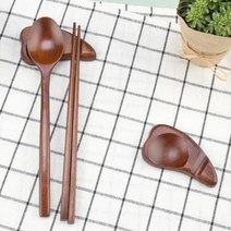 옻칠나무 조리도구 4종 세트상품 c, 옻칠 나무 하트수저받침 2개