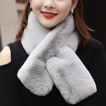 밍크 머플러 페이크퍼 에코 목도리 인조 밍크, 그레이