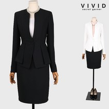 VIVID SG VIVID SG S~L 동글단추 노카라 정장 자켓